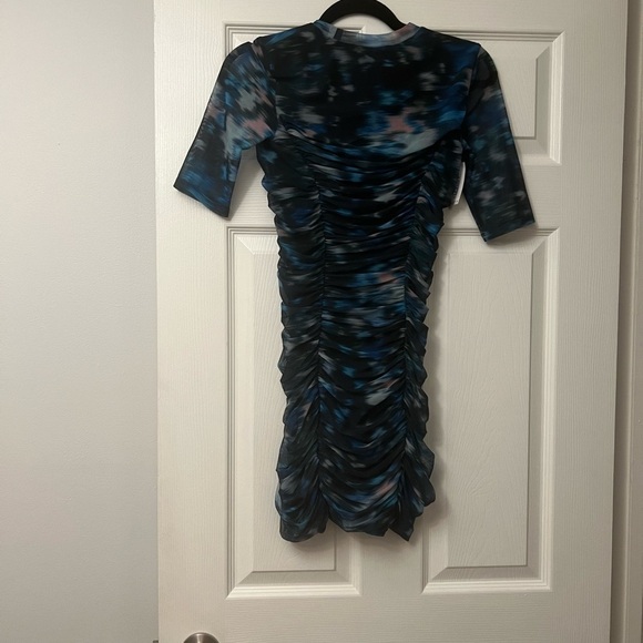 Aritzia  Indigo Blue Mix Ruched Dress - Picture 3 of 4